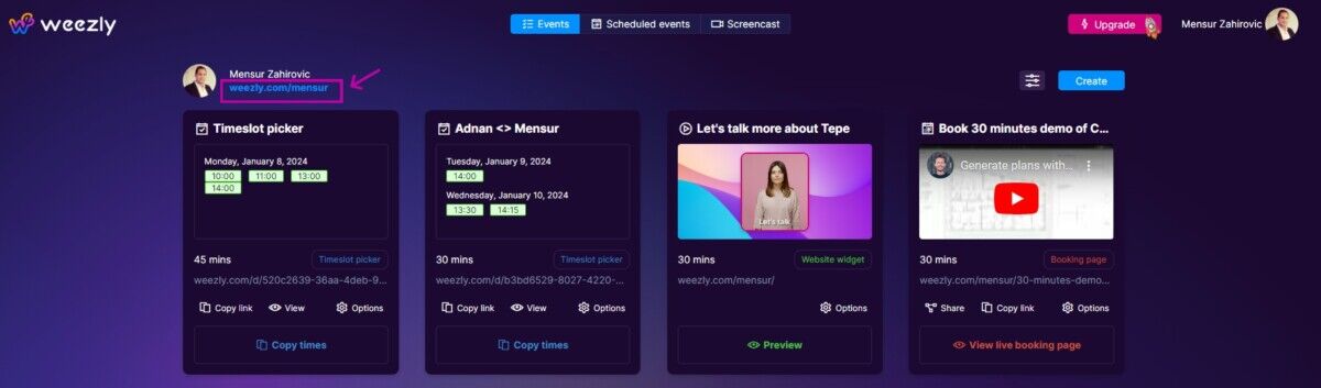 Share your booking link